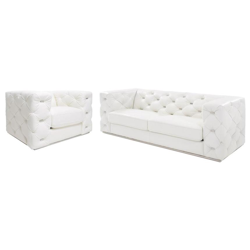 Alegro White 2-Piece Living Room Set  main image, 1 of 3 images.