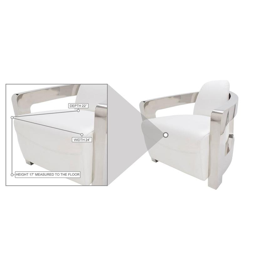 Aviator II White Leather Accent Chair  alternate image, 7 of 7 images.