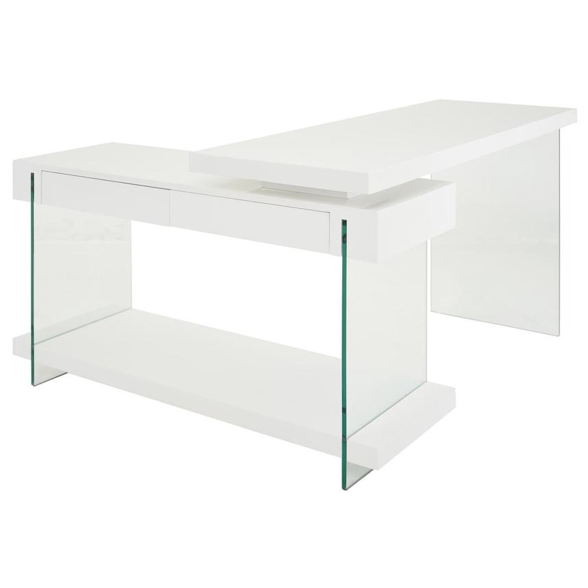 Cherish White L-Shaped Desk | El Dorado Furniture