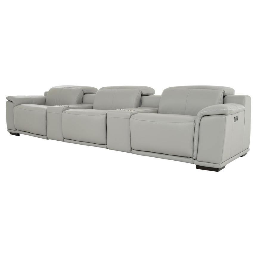 Davis 2.0 Silver Home Theater Leather Seating with 5PCS/2PWR  alternate image, 2 of 11 images.