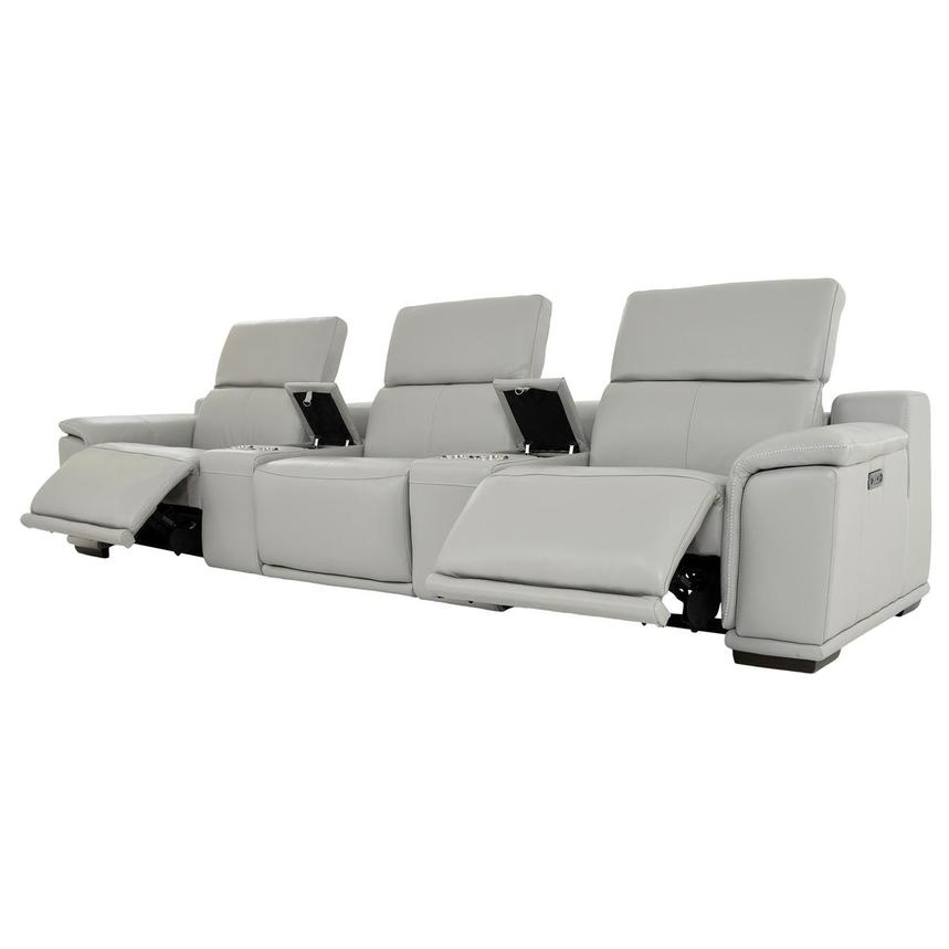 Davis 2.0 Light Gray Home Theater Leather Seating with 5PCS/2PWR  alternate image, 3 of 11 images.
