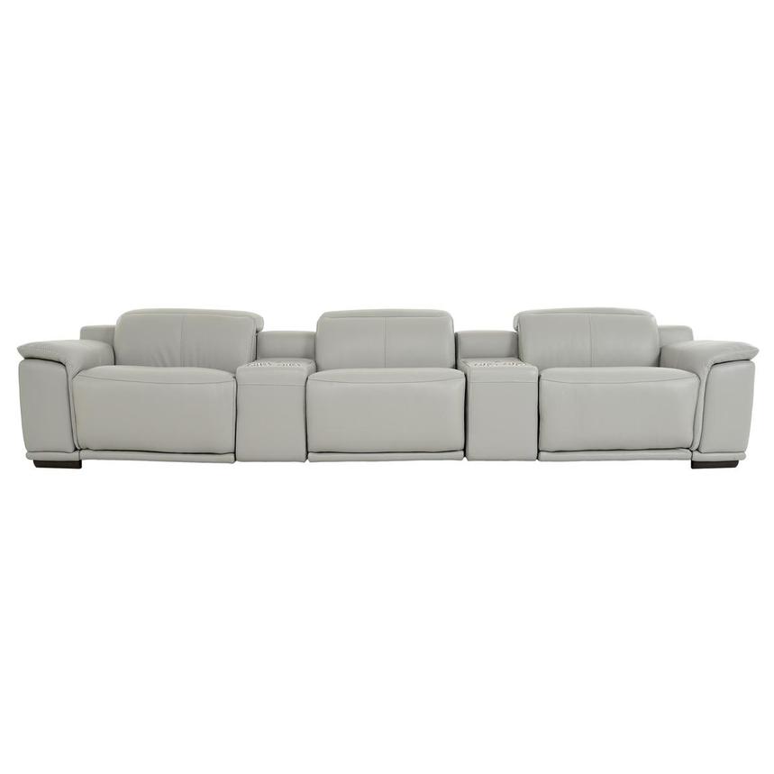Davis 2.0 Silver Home Theater Leather Seating with 5PCS/3PWR  main image, 1 of 11 images.