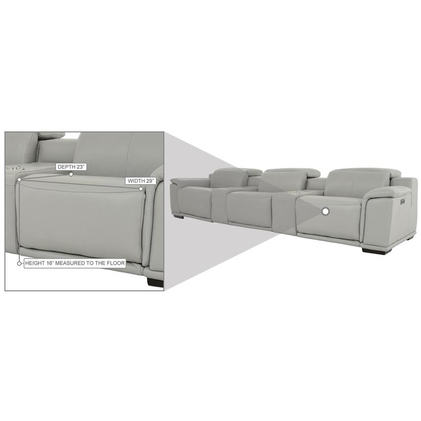 Davis 2.0 Silver Home Theater Leather Seating with 5PCS/3PWR  alternate image, 11 of 11 images.
