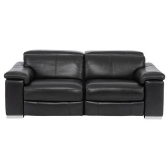 Charlie Black Leather Power Reclining Loveseat