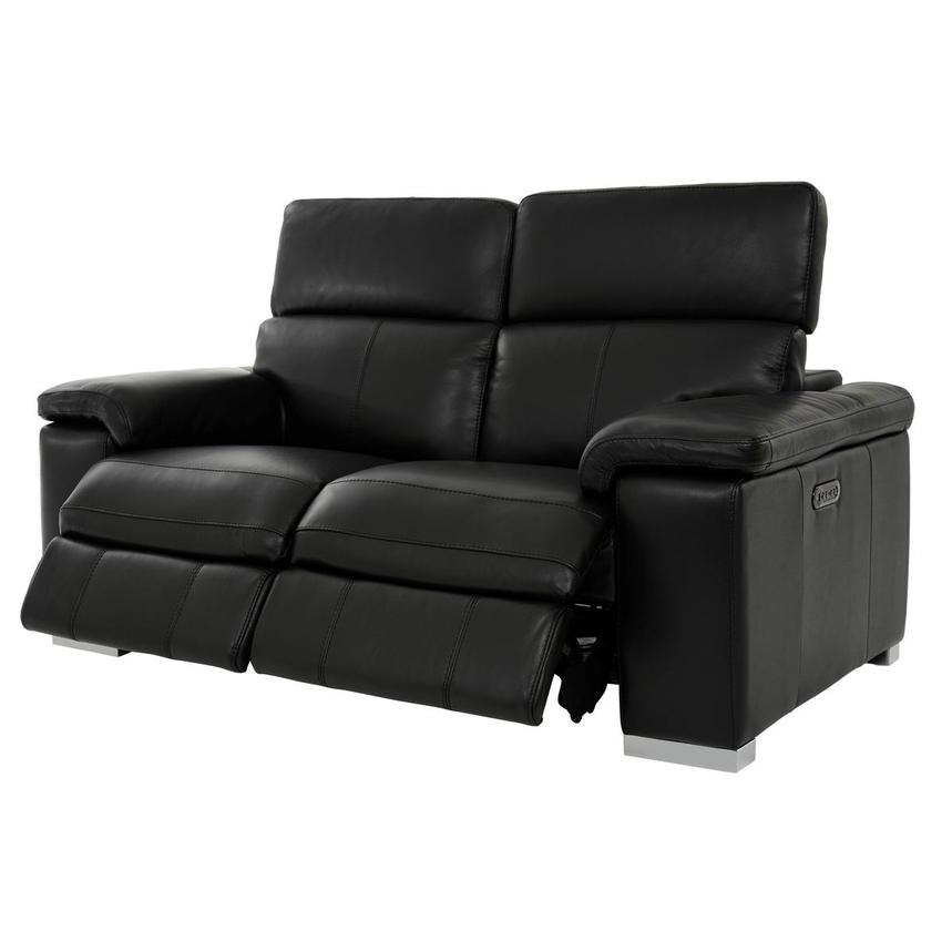 Charlie Black Leather Power Reclining Loveseat  alternate image, 3 of 12 images.