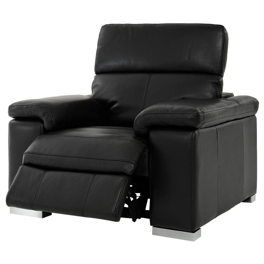 Charlie Black Leather Power Recliner  alternate image, 3 of 12 images.