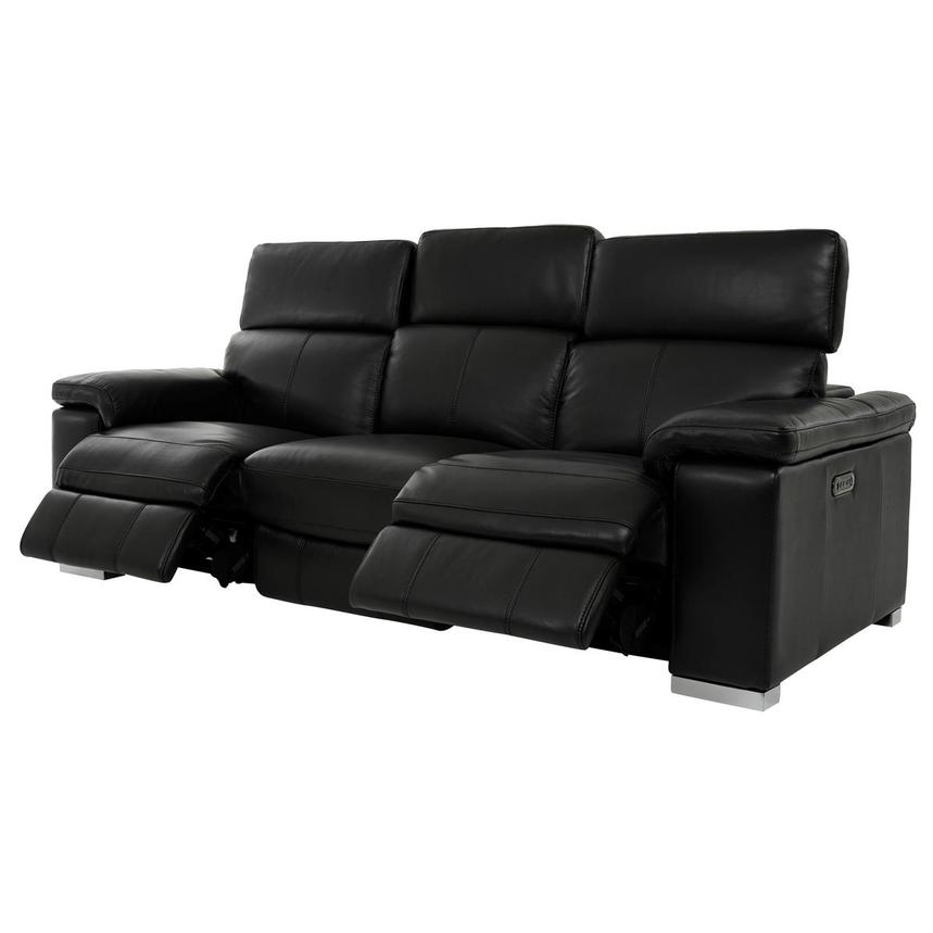 Charlie Black Leather Power Reclining Sofa  alternate image, 3 of 12 images.