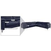Anabel Blue Leather Power Reclining Sectional  alternate image, 7 of 11 images.