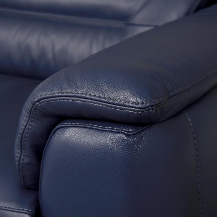 Anabel Blue Leather Power Reclining Sectional  alternate image, 8 of 11 images.