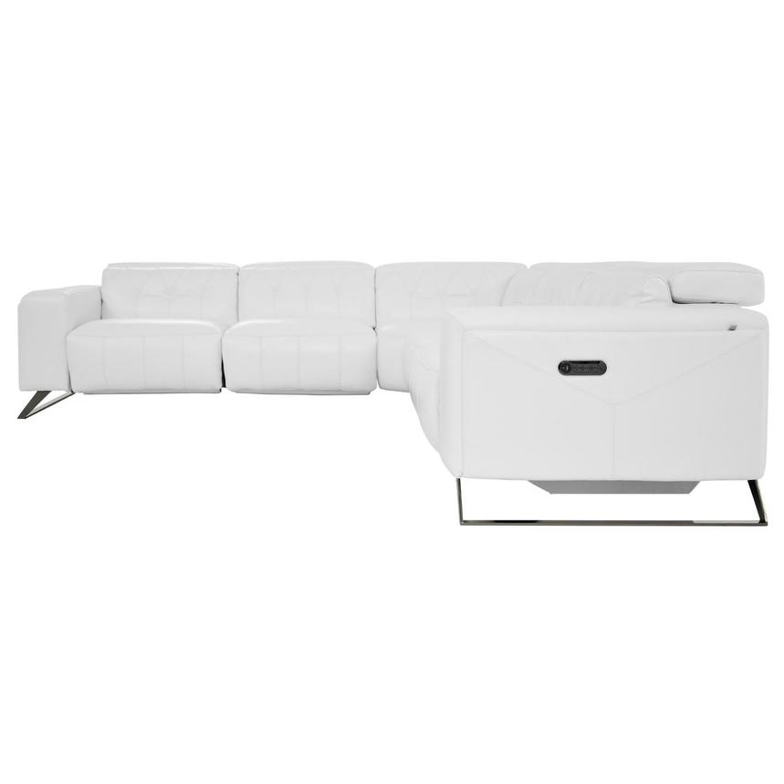 Anchi White Leather Power Reclining Sectional with 5PCS/3PWR  alternate image, 4 of 12 images.