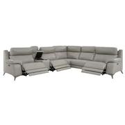 Barry Gray Leather Power Reclining Sectional with 6PCS/3PWR  alternate image, 4 of 14 images.