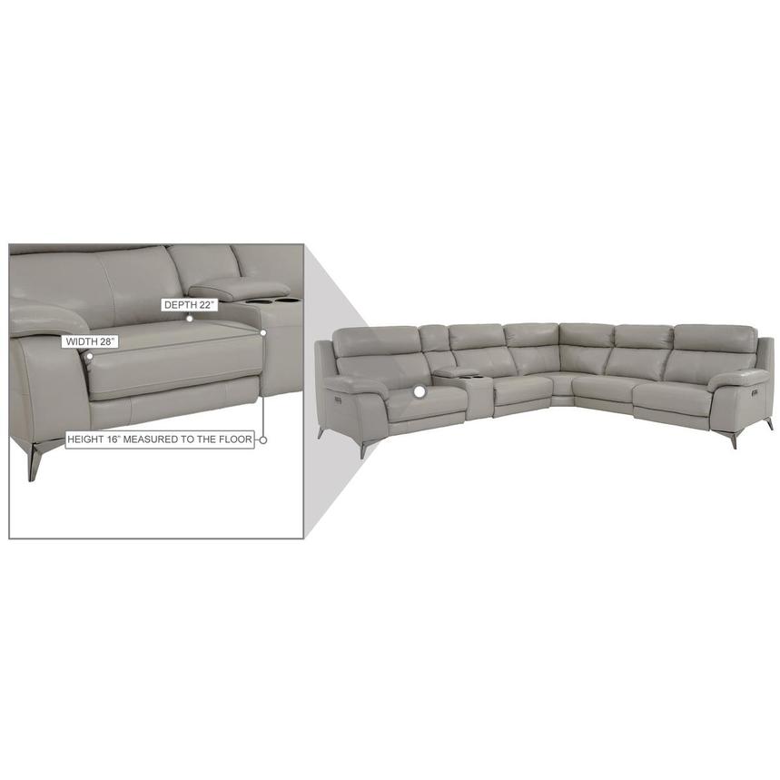 Barry Gray Leather Power Reclining Sectional with 6PCS/3PWR  alternate image, 14 of 14 images.