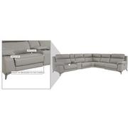 Barry Gray Leather Power Reclining Sectional with 6PCS/3PWR  alternate image, 14 of 14 images.