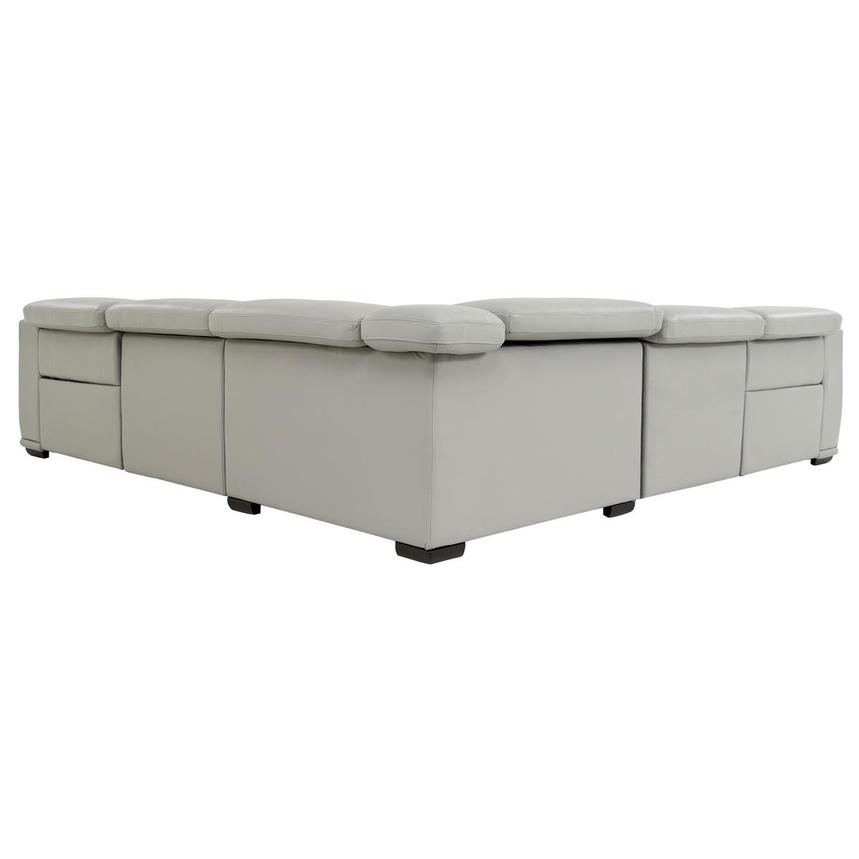 Davis 2.0 Light Gray Leather Power Reclining Sectional with 5PCS/2PWR  alternate image, 4 of 10 images.