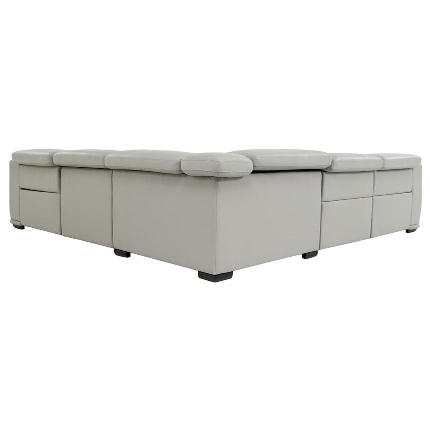 Davis 2.0 Light Gray Leather Power Reclining Sectional with 5PCS/3PWR  alternate image, 4 of 10 images.