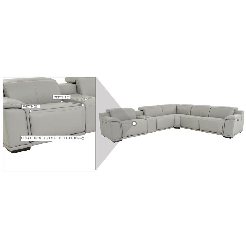 Davis 2.0 Silver Leather Power Reclining Sectional with 6PCS/2PWR  alternate image, 11 of 11 images.