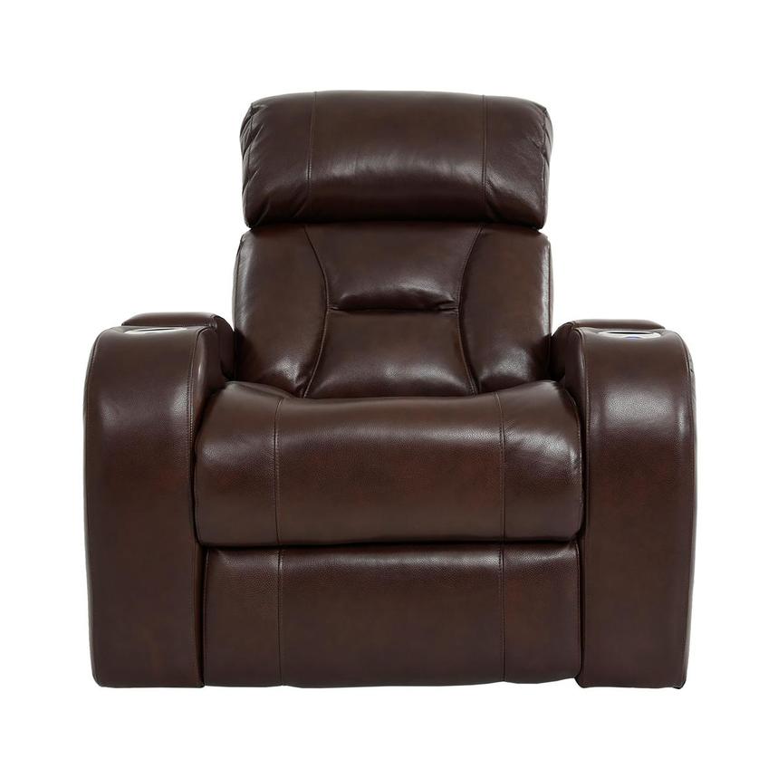 Gio Brown Leather Power Recliner  main image, 1 of 14 images.