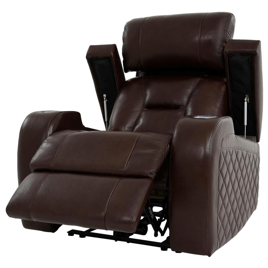 Gio Brown Leather Power Recliner  alternate image, 3 of 14 images.