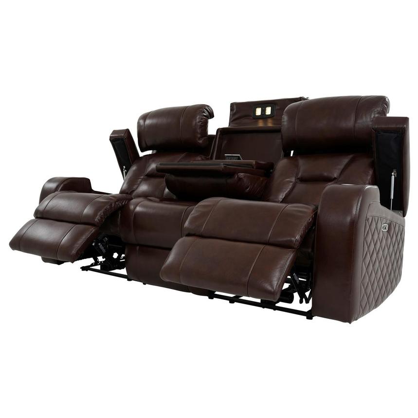 Gio Brown Leather Power Reclining Sofa  alternate image, 3 of 18 images.