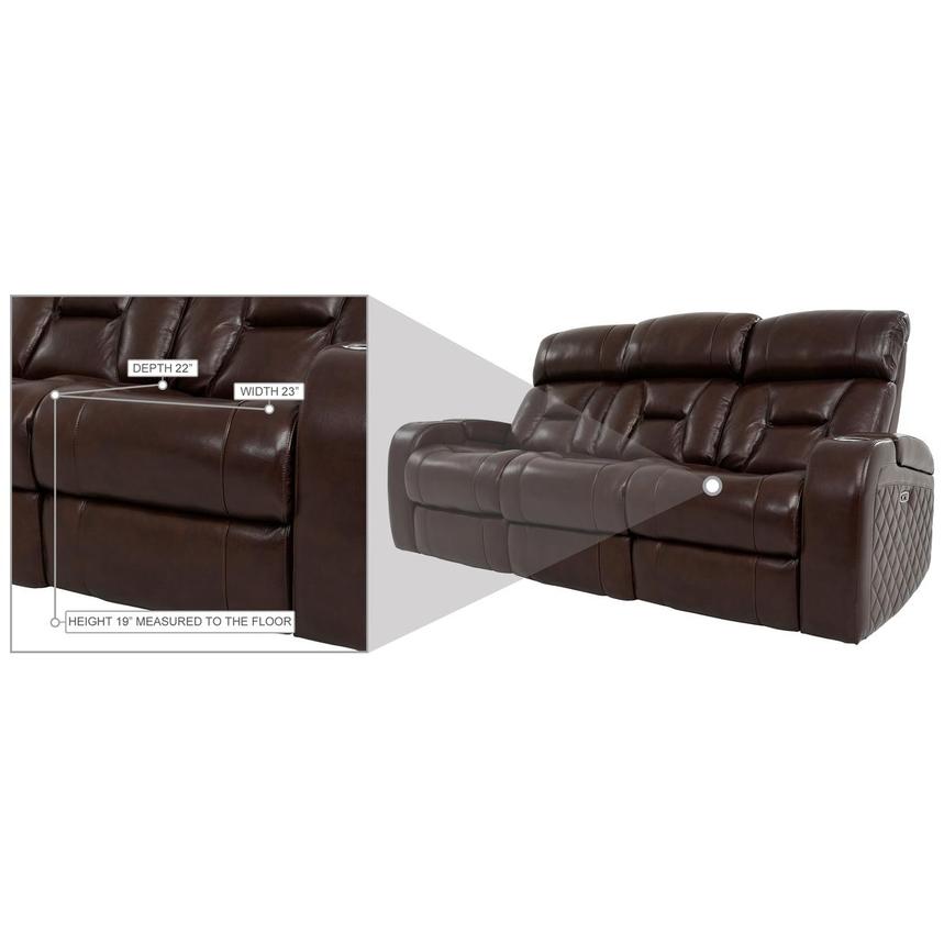 Gio Brown Leather Power Reclining Sofa  alternate image, 17 of 18 images.