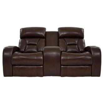Gio Brown Leather Power Reclining Sofa w/Console