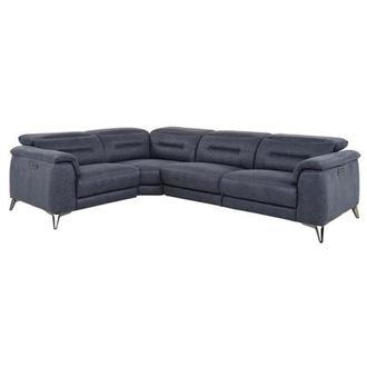 Claribel II Blue Power Reclining Sectional with 4PCS/2PWR