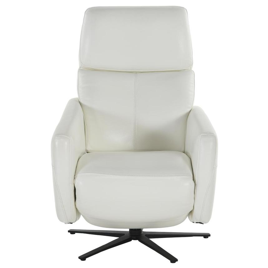 Off white leather online recliner chair