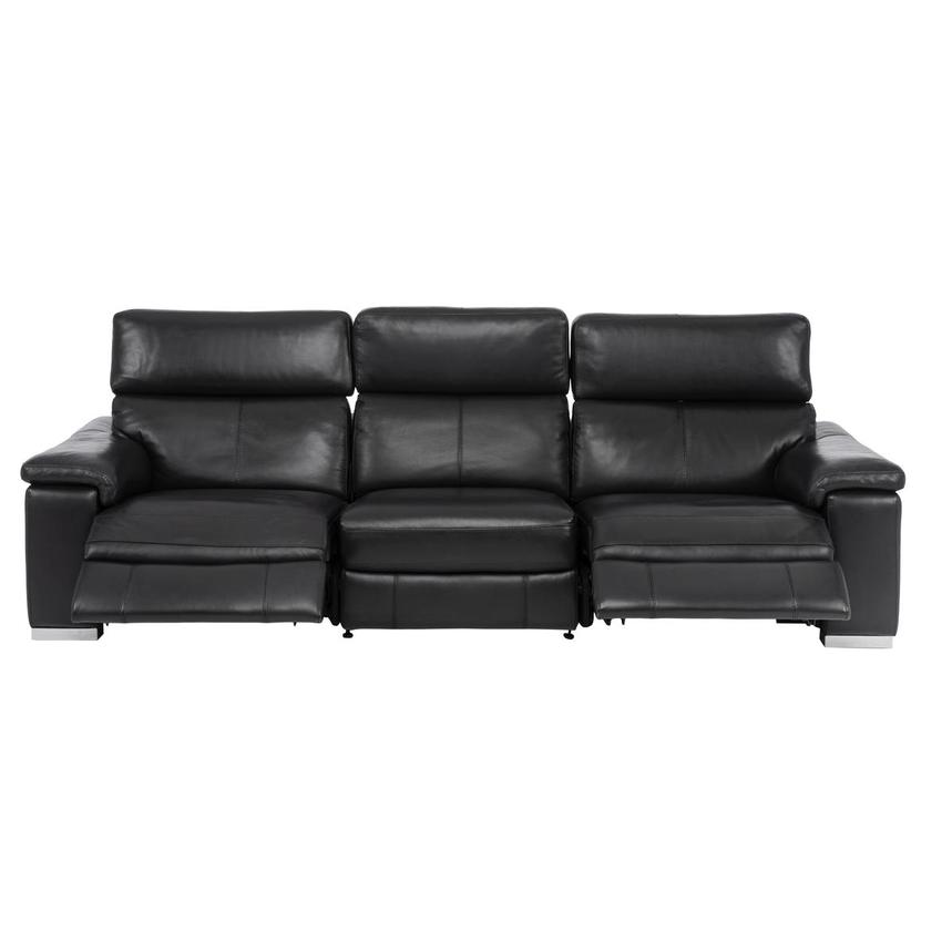 Charlie Black Leather Power Reclining Sofa alternate image, 2 of 8 images.