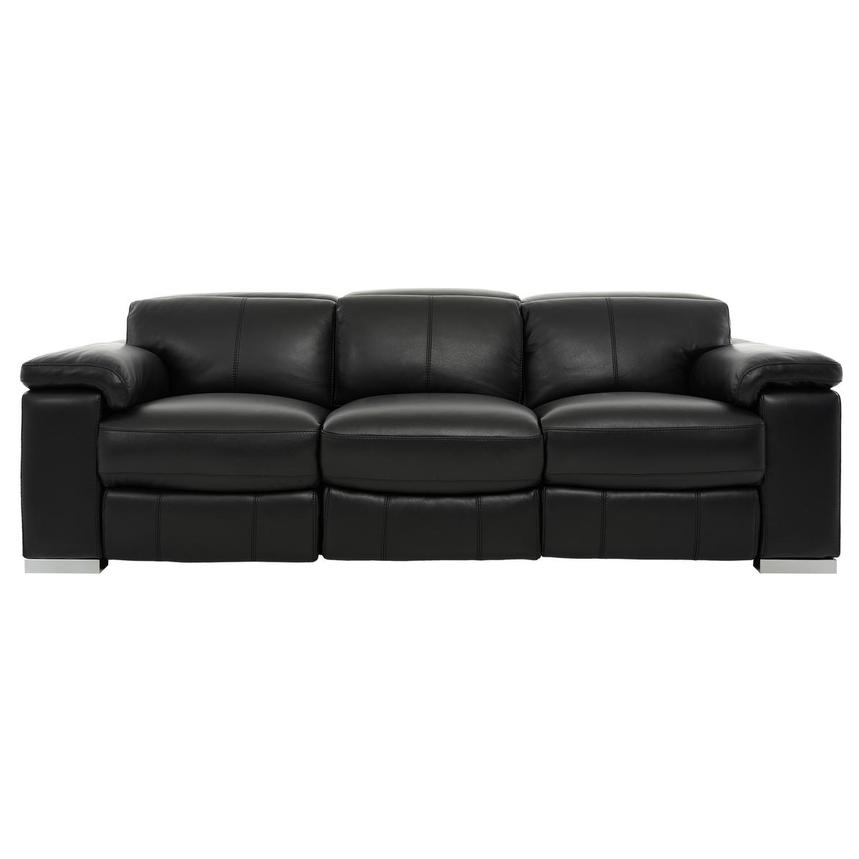 Charlie Black Leather Power Reclining, Black Leather Reclining Sofa