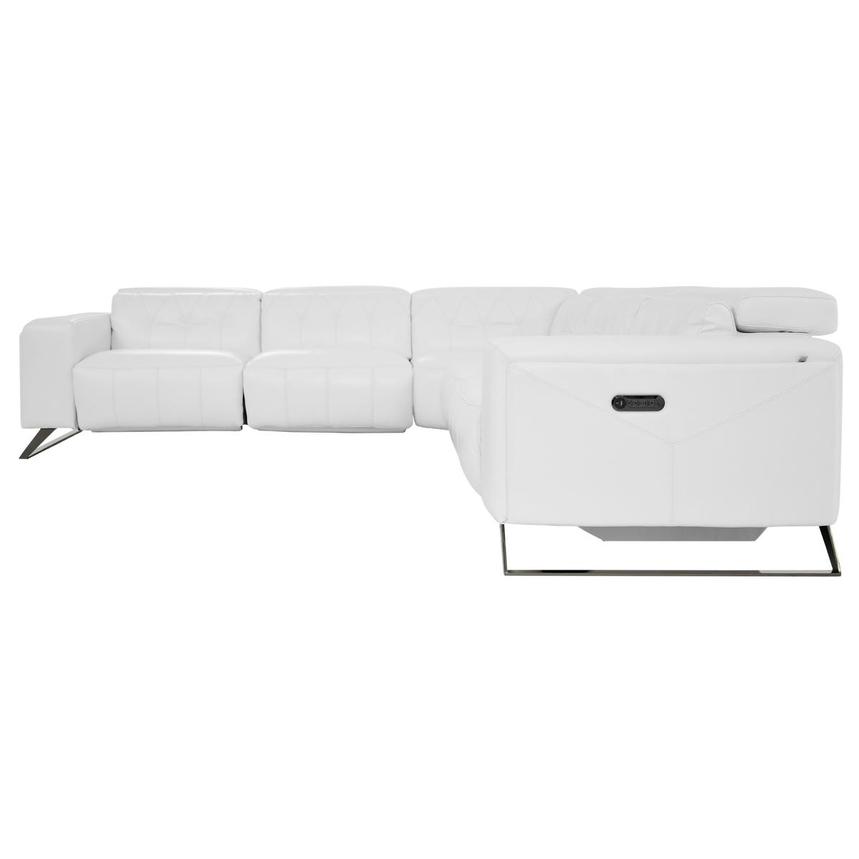 Anchi White Leather Power Reclining Sectional with 5PCS/3PWR alternate image, 3 of 11 images.