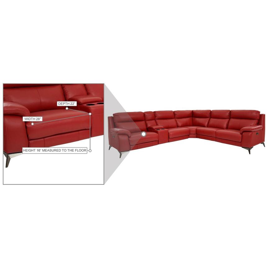 Barry Red Leather Power Reclining Sectional El Dorado Furniture Barry Red Leather Power Reclining, Red Leather Sectional Sofa With Recliners