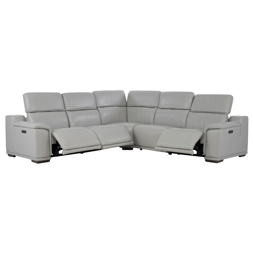Davis 2.0 Tan Leather Power Reclining Sectional with 5PCS/3PWR  alternate image, 2 of 12 images.