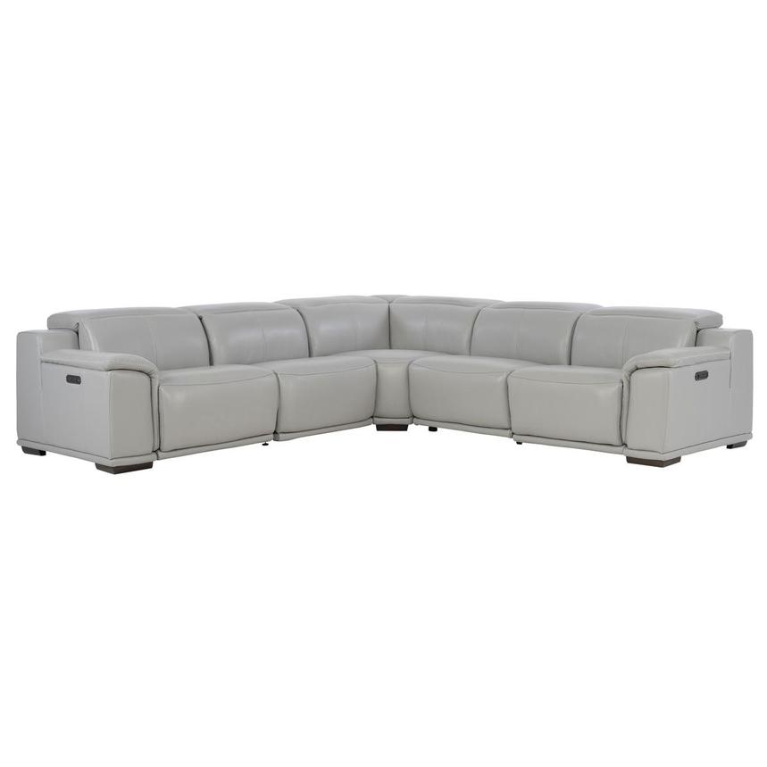 Davis 2.0 Tan Leather Power Reclining Sectional with 5PCS/3PWR main image, 1 of 12 images.