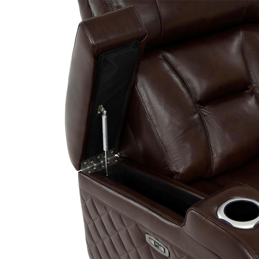 Gio Brown Leather Power Recliner alternate image, 9 of 14 images.