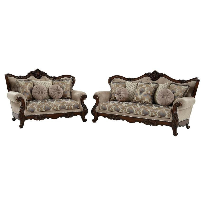 New Roma Brown 2-Piece Living Room Set  main image, 1 of 4 images.