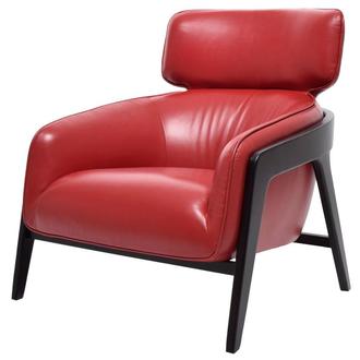 Arlene Red Leather Accent Chair