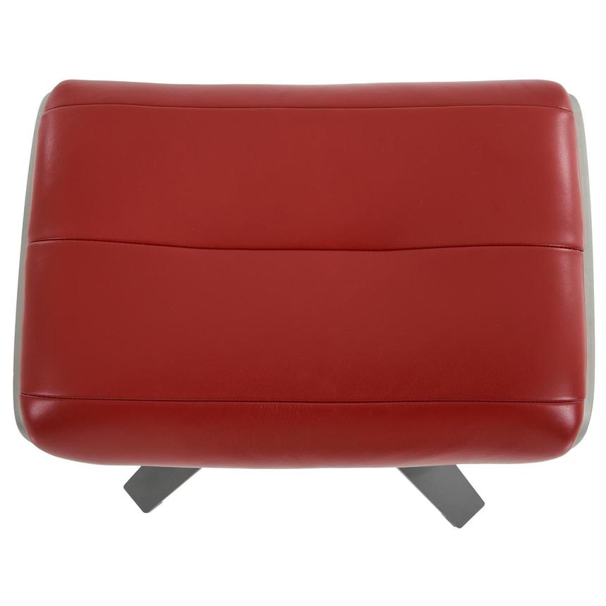 Enzo II Red Leather Ottoman  alternate image, 5 of 7 images.
