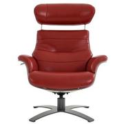 Enzo II Red Leather Swivel Chair  alternate image, 3 of 12 images.