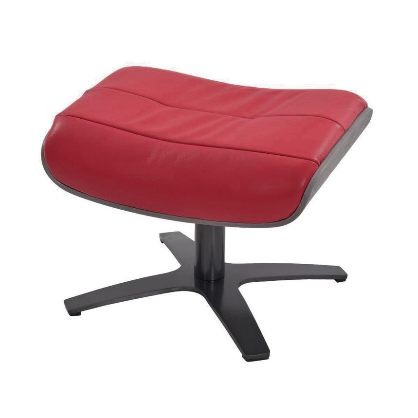Enzo Ii Red Leather Ottoman