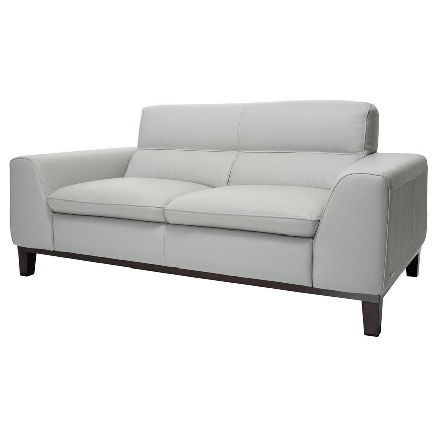 Milani Gray Leather Loveseat El, Gray Leather Sofa And Loveseat