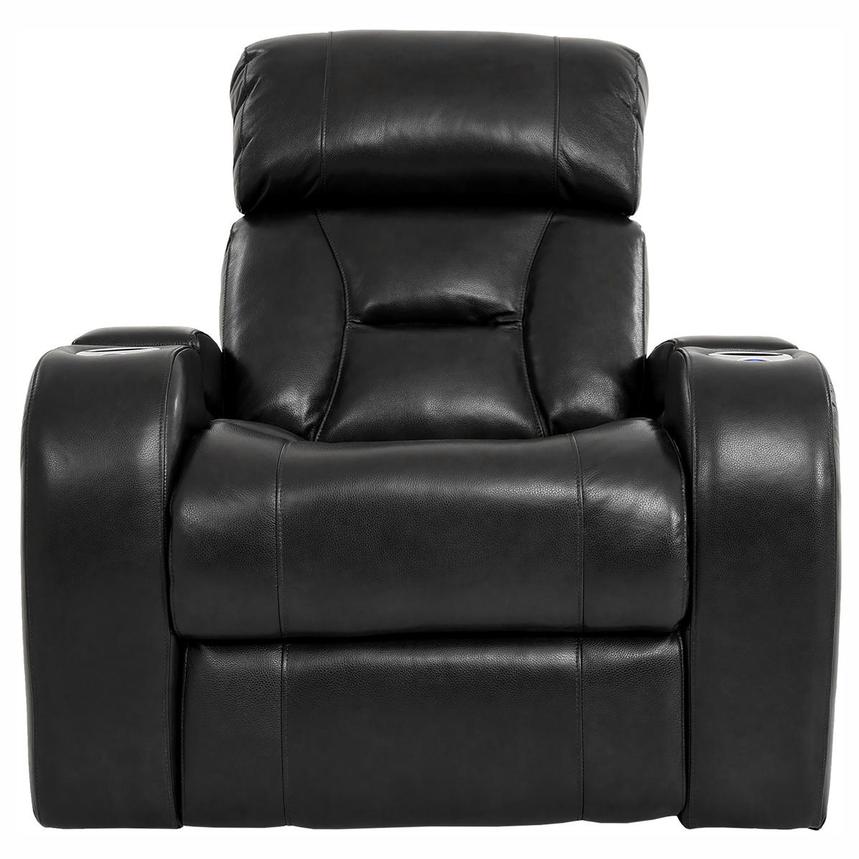 Gio Black Leather Power Recliner  main image, 1 of 14 images.