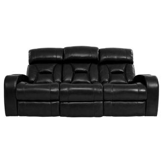 Gio Black Leather Power Reclining Sofa