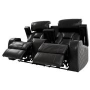 Gio Black Leather Power Reclining Sofa w/Console  alternate image, 3 of 15 images.