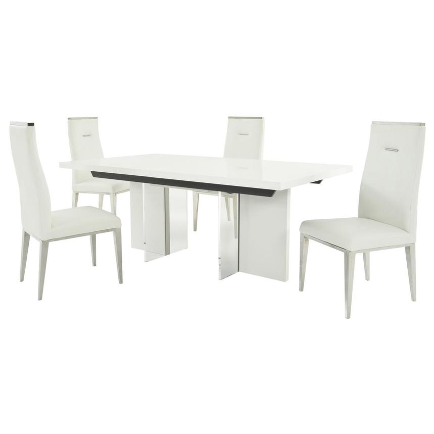 Siena/Hyde White 5-Piece Dining Set  main image, 1 of 17 images.