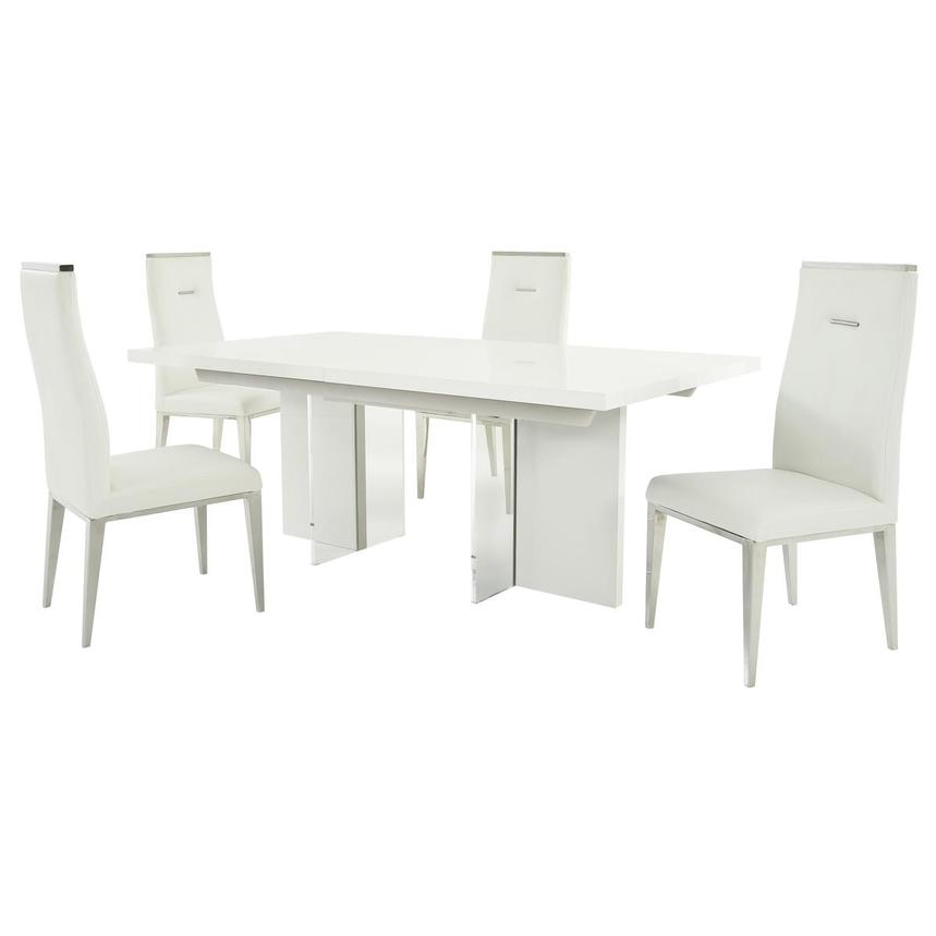 Siena/Hyde White 5-Piece Dining Set  main image, 1 of 13 images.