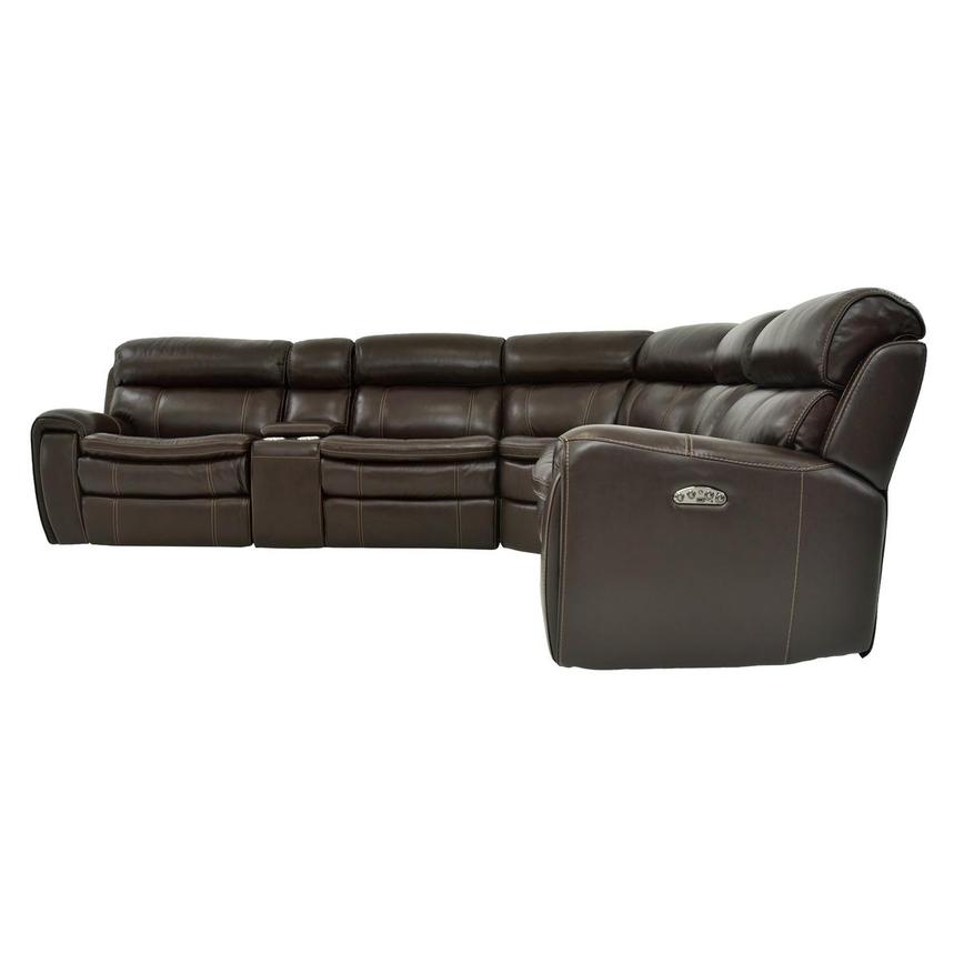 Napa Burgundy Leather Power Reclining Sectional with 7PCS/3PWR  alternate image, 3 of 9 images.