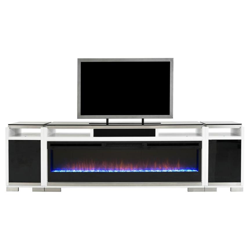 Teire White Electric Fireplace w/Cabinets  main image, 1 of 17 images.