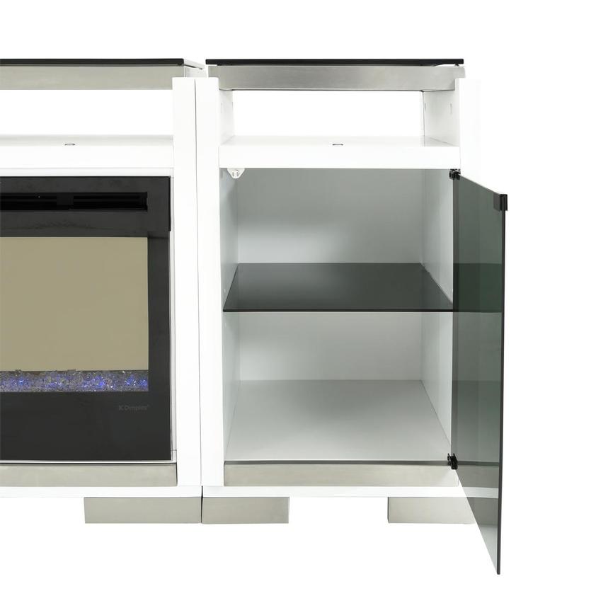 Teire White Electric Fireplace w/Cabinets  alternate image, 6 of 15 images.