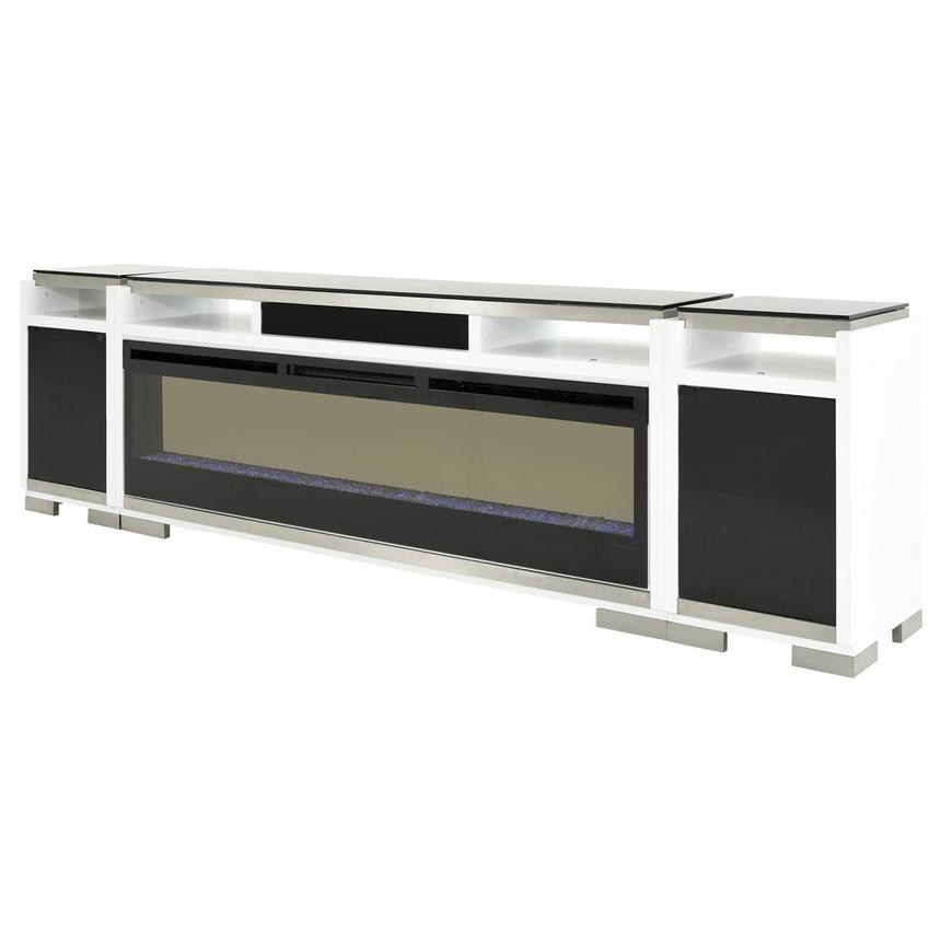 Teire White Electric Fireplace w/Cabinets alternate image, 2 of 15 images.
