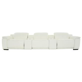 Davis 2.0 White Home Theater Leather Seating with 5PCS/2PWR
